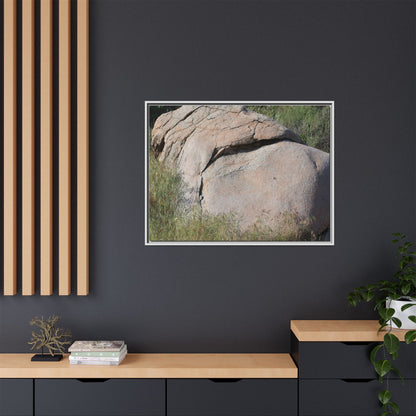 Stone Head Emerging from Earth - Unique Stretched Canvas Wall Art - Art By Earth