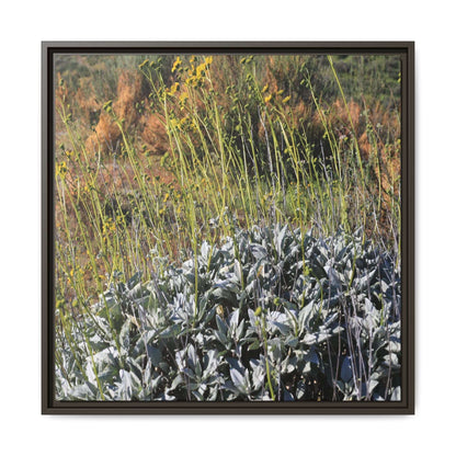 Arid Landscape with Yellow Flowers - Unique Stretched Canvas Wall Art - Art By Earth