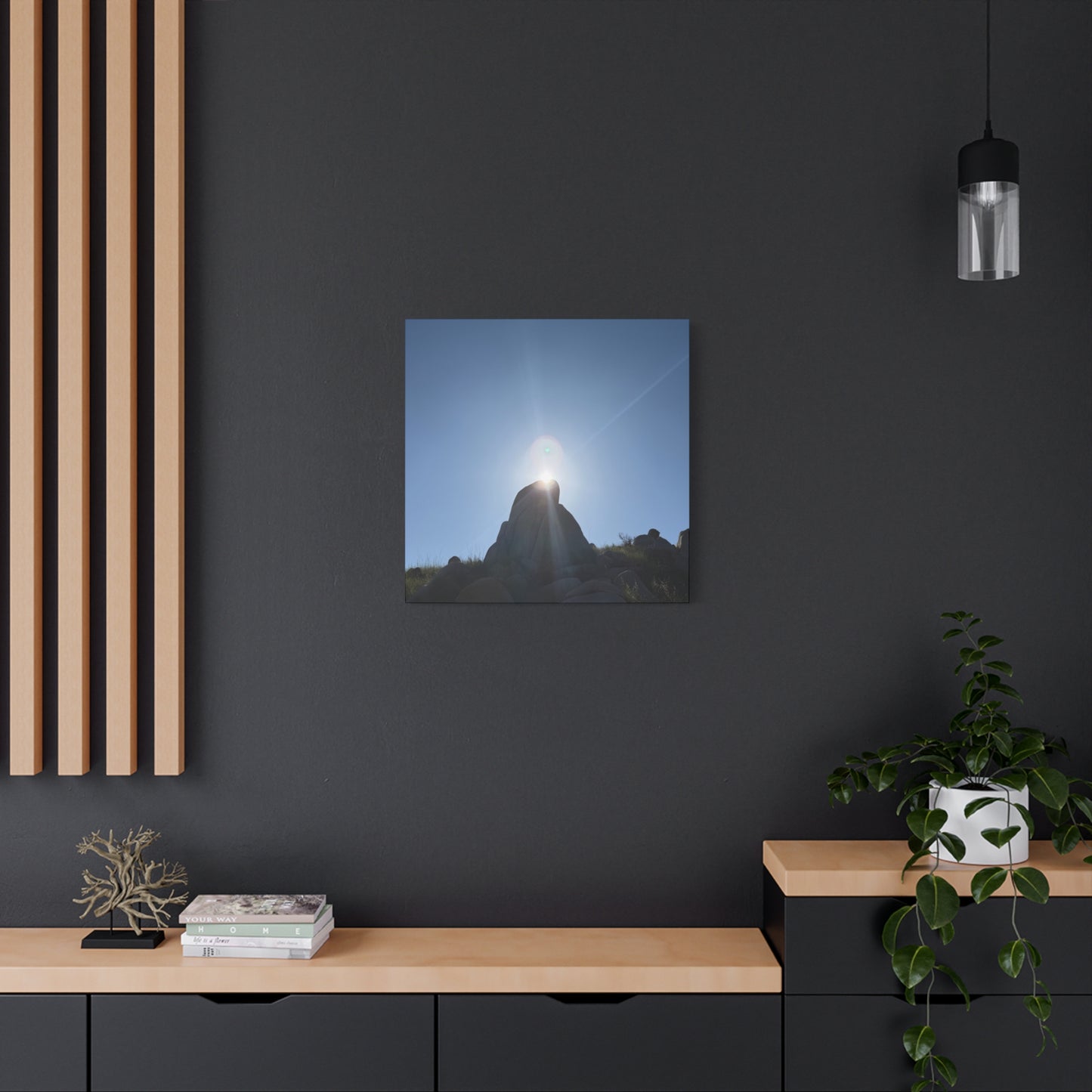 Sunburst Over Stone - Unique Frameless Canvas Wall Art - Art By Earth