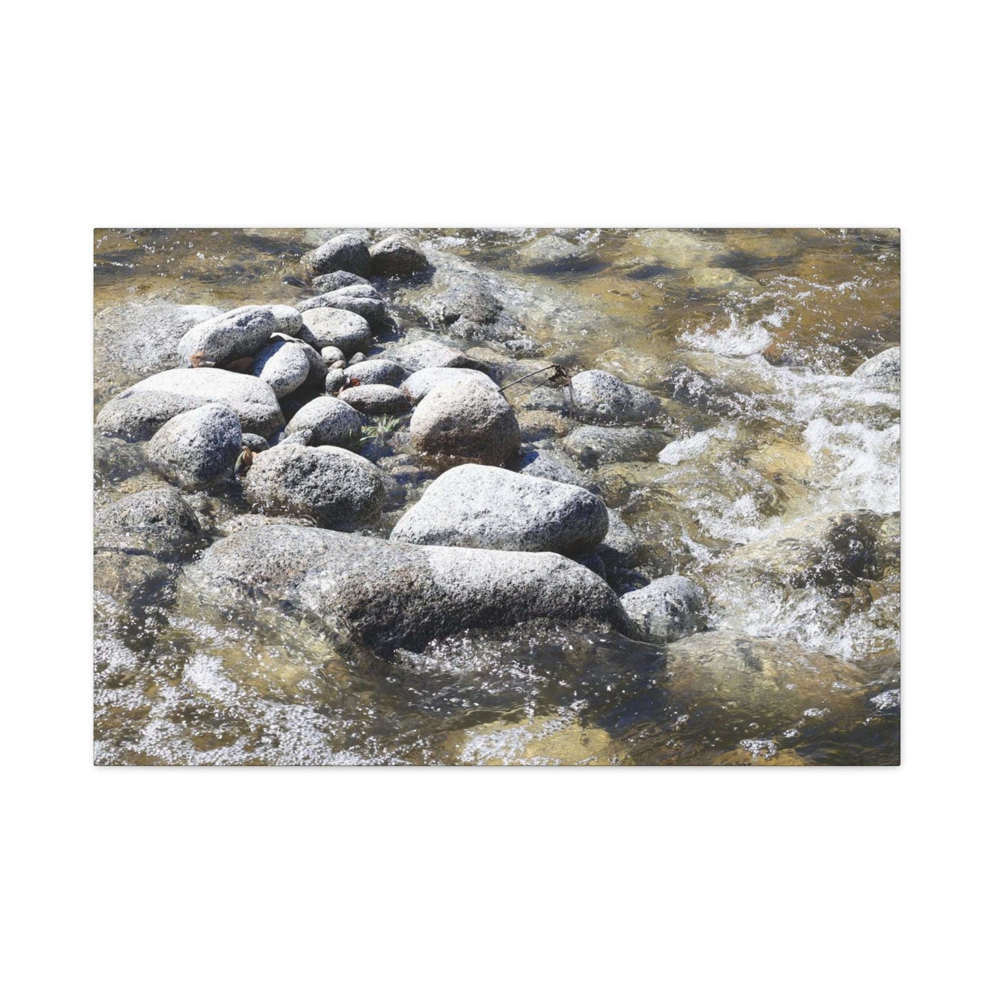 River Stones - Unique Frameless Canvas Wall Art - Art By Earth
